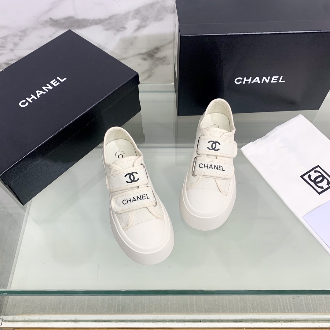 Ch**el Women’s Ch**el Velcro Sneaker White For Women