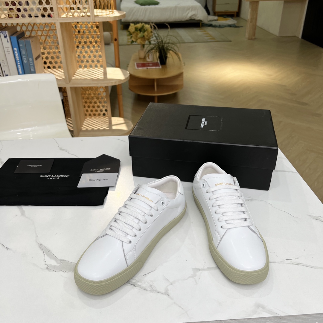 Sa1nt Lau*nt Women’s Court Classic Sl/06 Embroidered Sneakers White For Women Y51