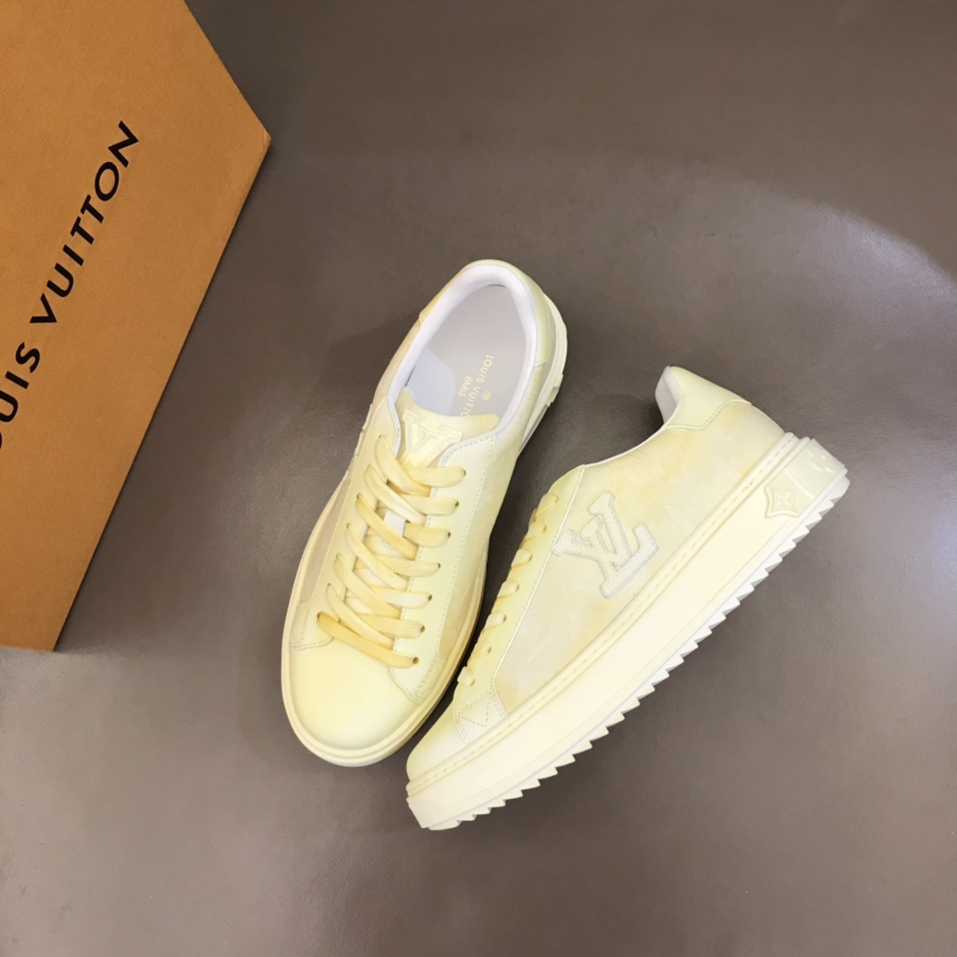 L0vis Vuittion Time Out Sneaker Yellow For Men LV