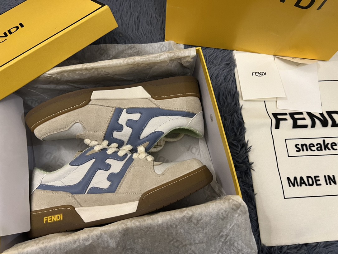 F**di Match Low Tops Sneakers Grey For Men 7E1493
