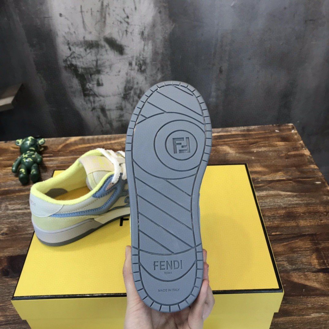 F**di Match Low Tops Sneakers Yellow For Men 7E1493AI1NF1H1F