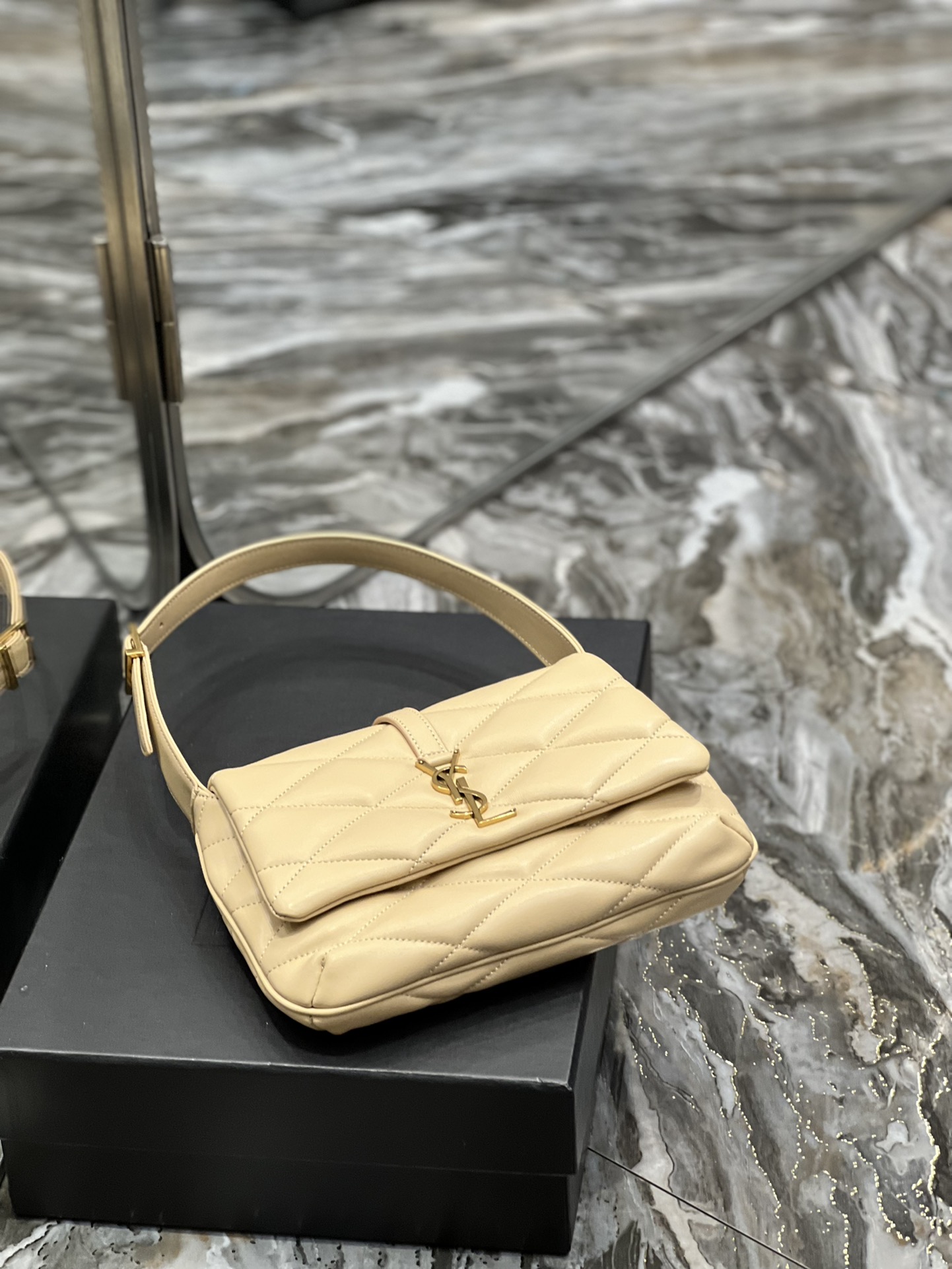 Sa1nt Lau*nt Le 57 Hobo Shoulder Bag Beige For Women, Women’s Bags 9.8in/25cm Y51