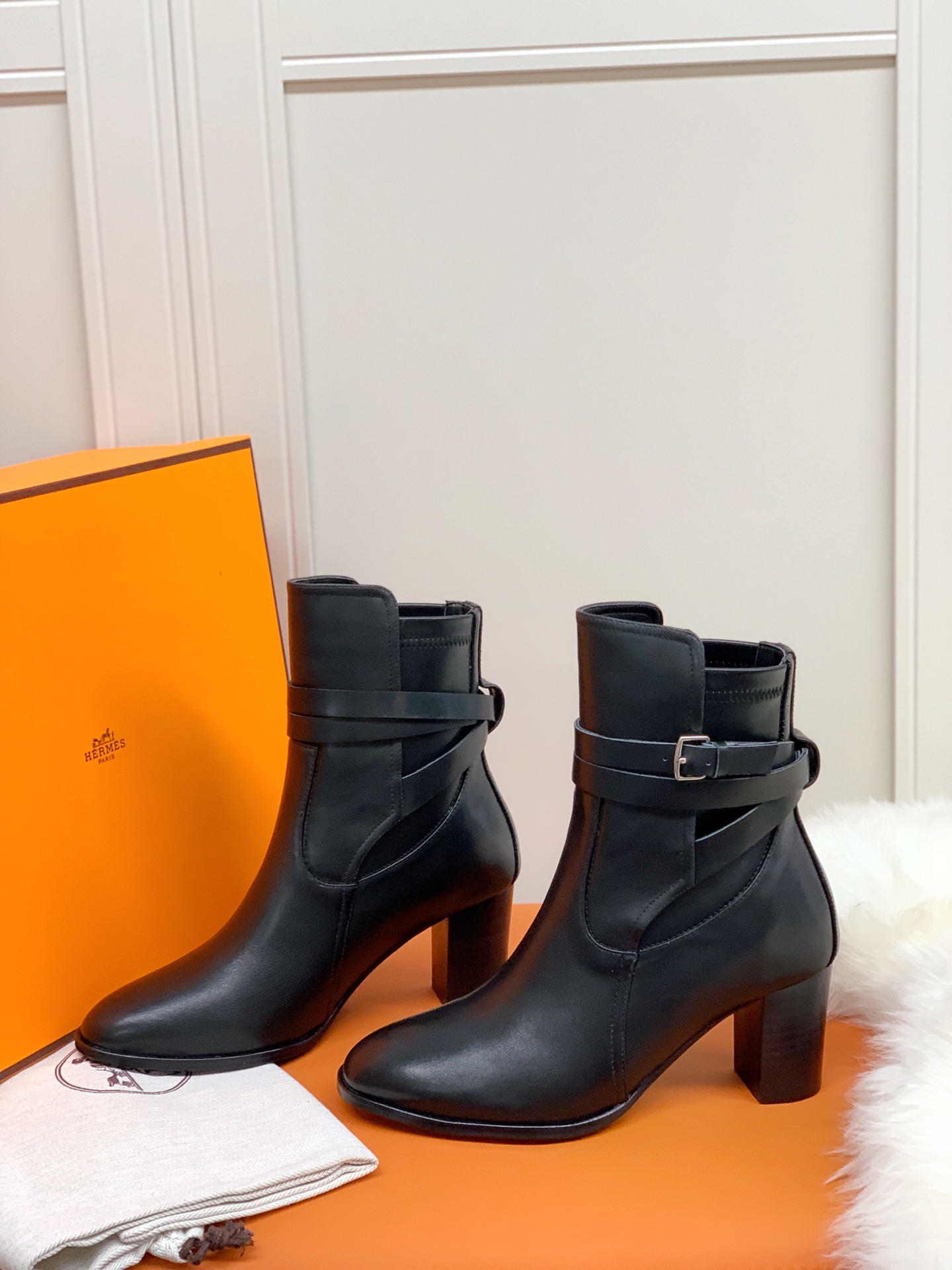 H**me5 Frenchie 70 Ankle Boots Black For Women 2.8in/7cm