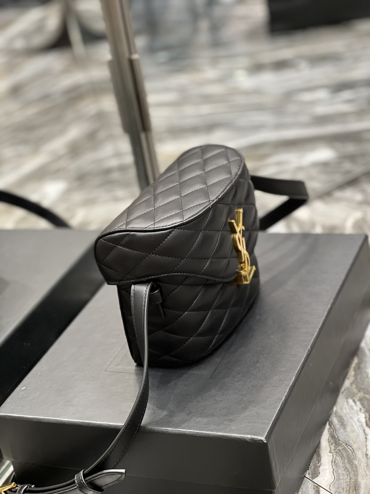 Sa1nt Lau*nt June Box Bag Black For Women, Women’s Bags 7.5in/19cm Y51 7100801EL071000