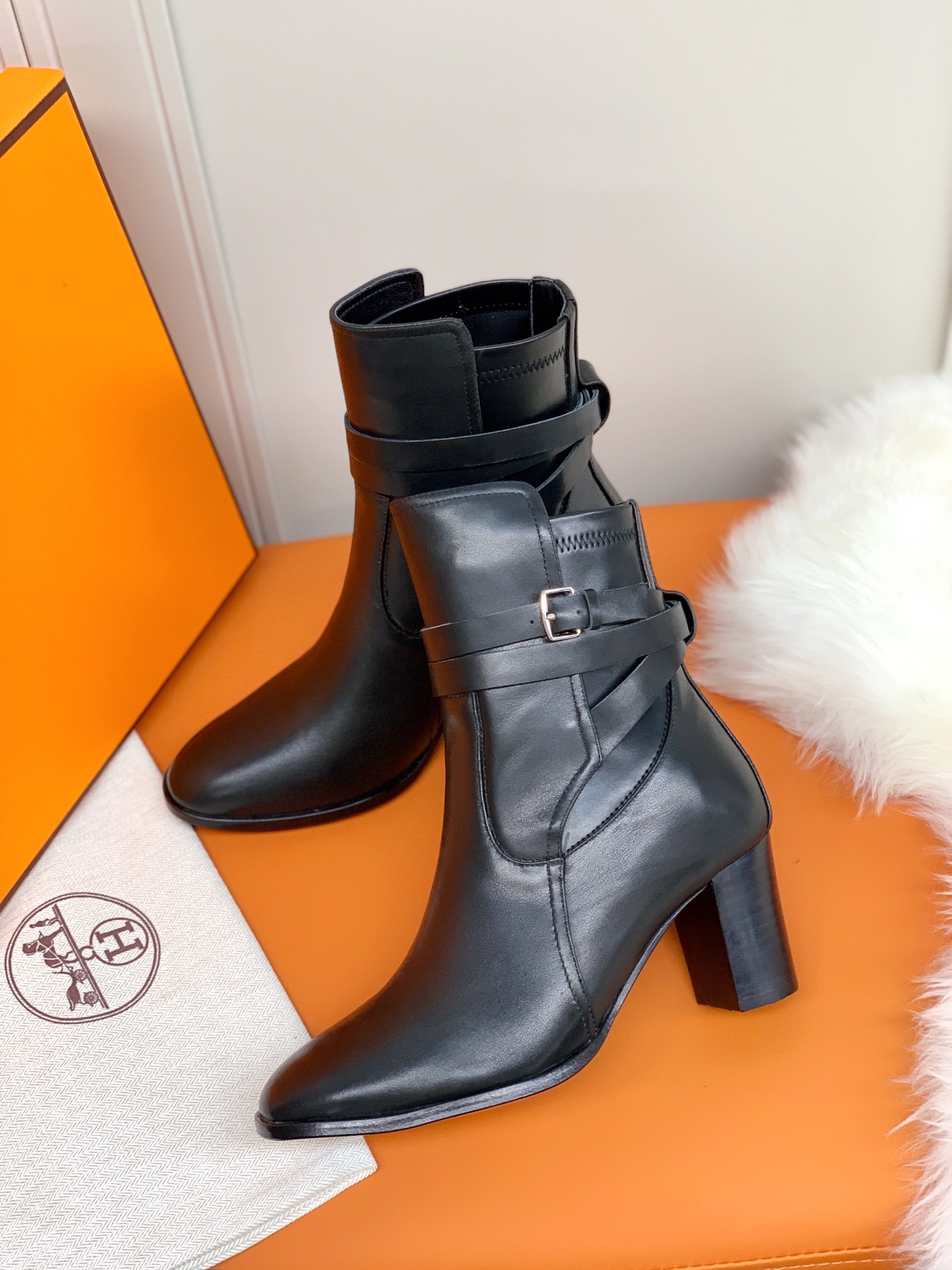 H**me5 Frenchie 70 Ankle Boots Black For Women 2.8in/7cm