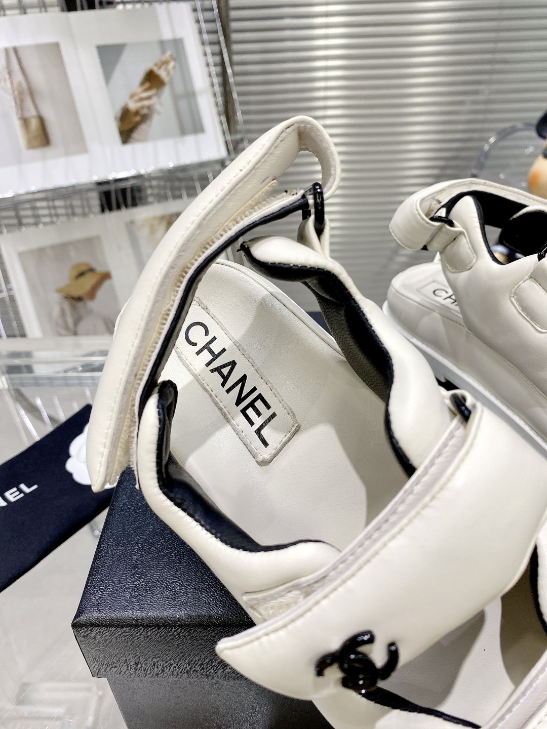 Ch**el Women’s Sandals With Ch**el Logo White For Women