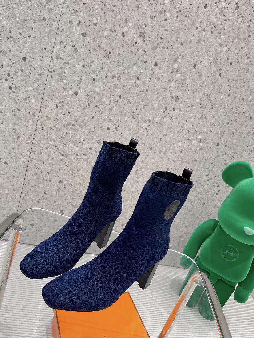 H**me5 Volver 90 Ankle Boots Blue For Women 3.5in/9cm H192035Z O5405