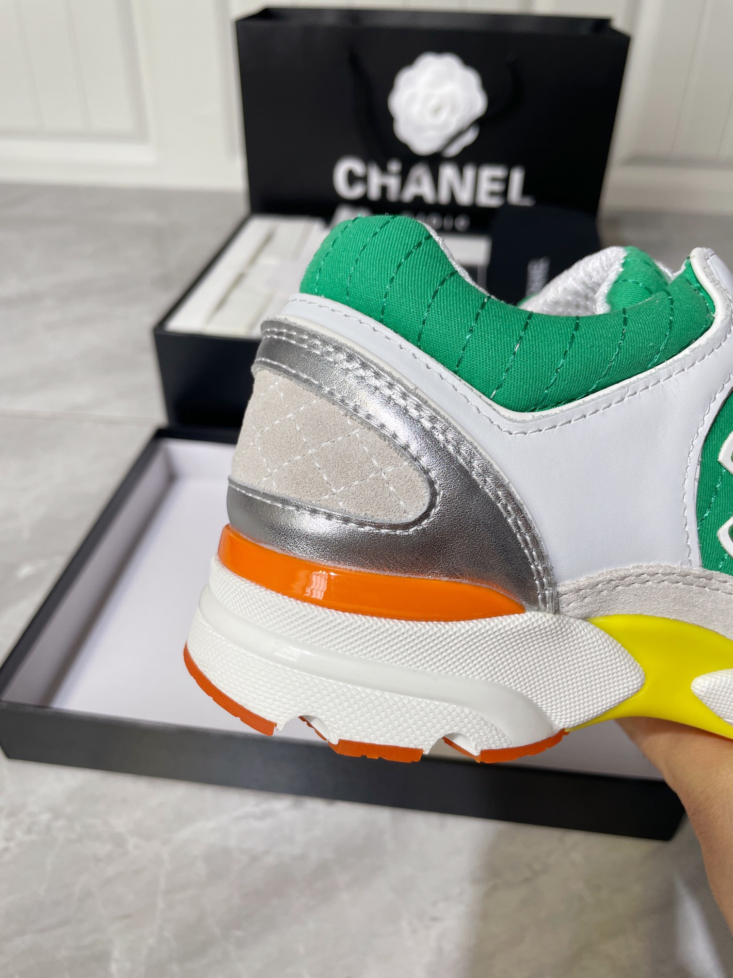 Ch**el Women’s Sneakers In Fabric Green For Women