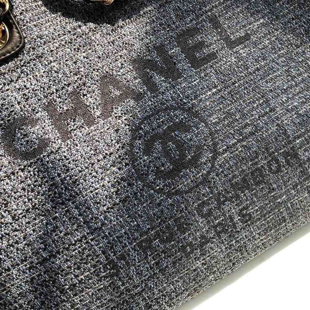 Ch**el Deauville Tote 38cm Blue/Black For Women A66941